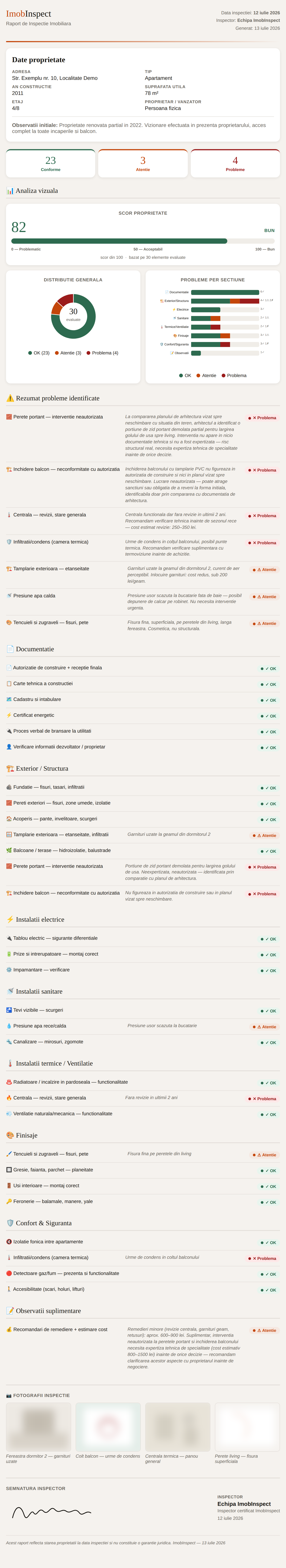 Exemplu de raport de inspectie ImobInspect